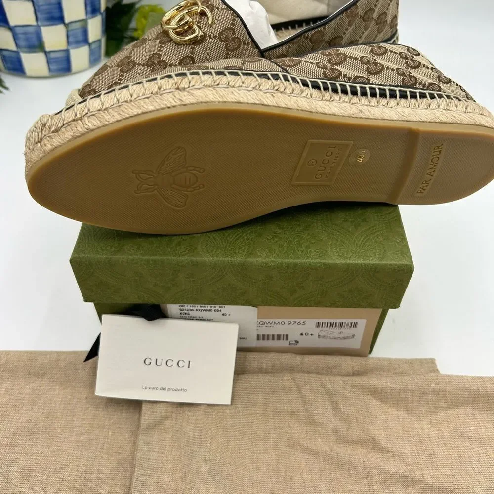 Women’s Gucci, GG Supreme canvas Espadrilles size 40.5 made in Italy